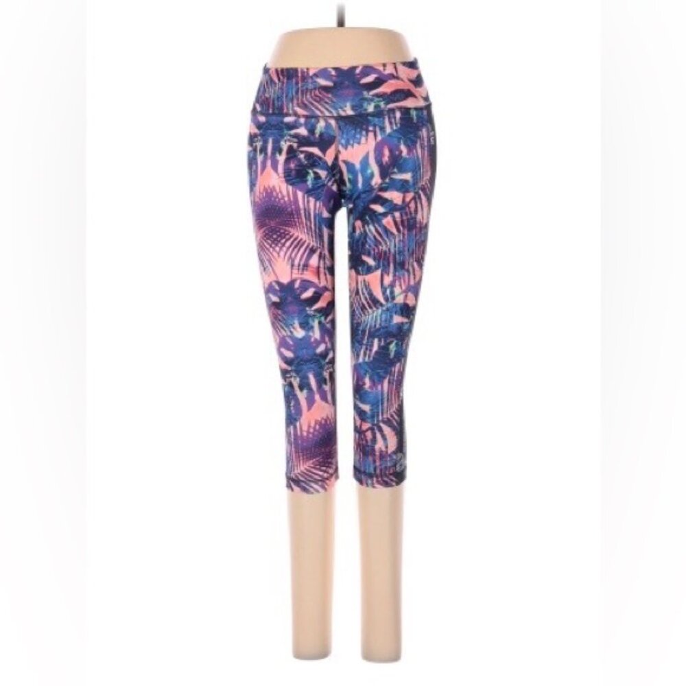 Reebok Leggings in Pink and Blue Tropical Print